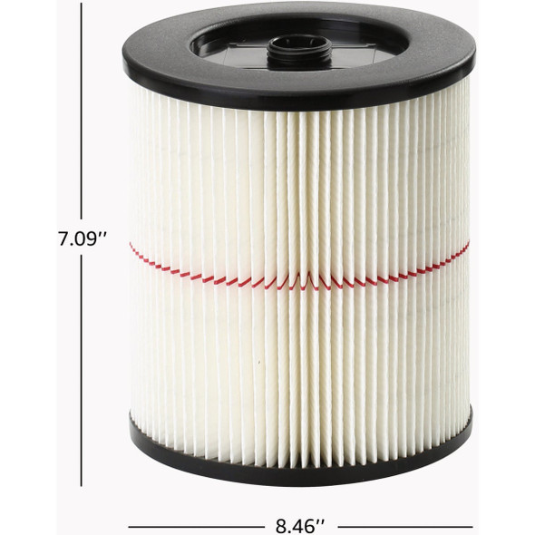 Vacmaster 5 Gal. to 16 Gal. Standard Wet-Dry Vacuum Cartridge Filter & Retainer VCCF 369867