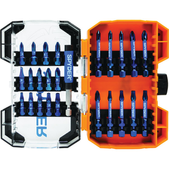 Spyder 1 In. & 2 In. Impact Driver Bit Set (25-Piece) 19029