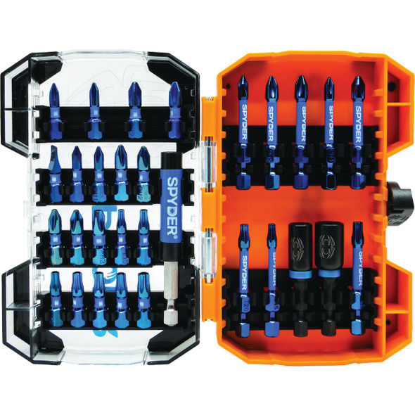 Spyder 1 In. & 2 In. Impact Driver Bit Set (30-Piece) 19030