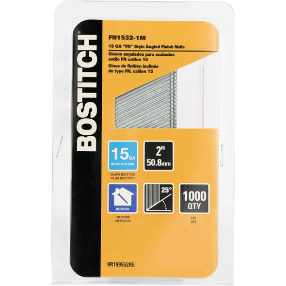 Bostitch 2 In. 15 ga 25 Deg. FN-Style Angled Collated Finish Nails (1000-Count) FN1532-1M 339750