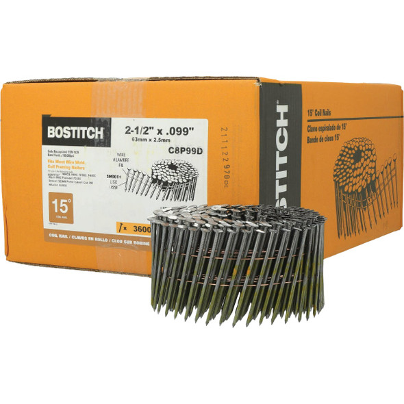 Bostitch 2-1/2 In. x 0.99 In. 15 Deg. Coil Framing Nails (3600-Count) C8P99D
