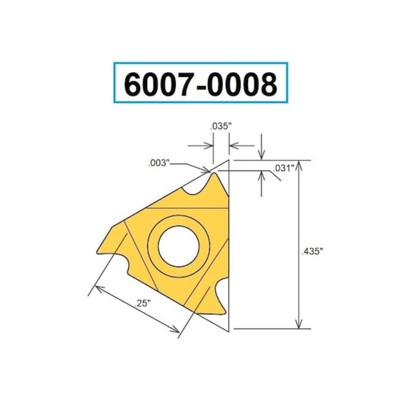 Hhip 11IRA60 TiN Coated Internal Threading Carbide Insert 6007-0008