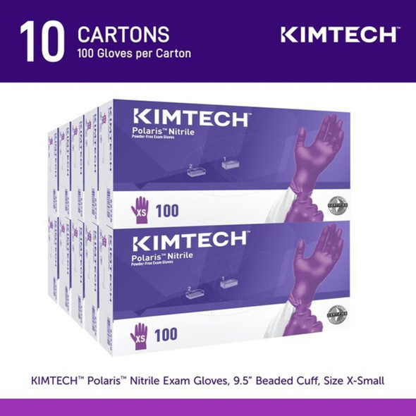 Ansell Kimtech Polaris Nitrile Exam Gloves, 5.9 Mil, 9.5 in, XS, PK100 62770