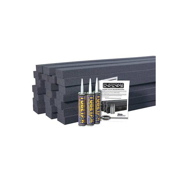 Acoustic Foam, Foam, 4 in W, 4 ft L, 2 in Thick, Gray, 24 PK