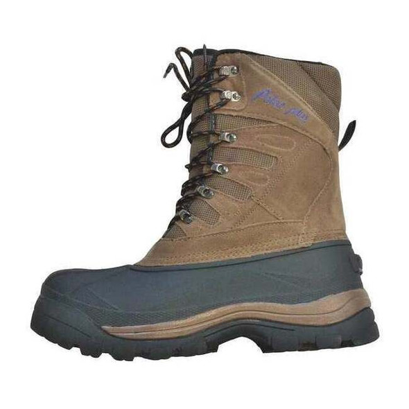 Polar Plus Men's Winter Boots, 12 Leather, 10 in Height, Black/Brown 5699