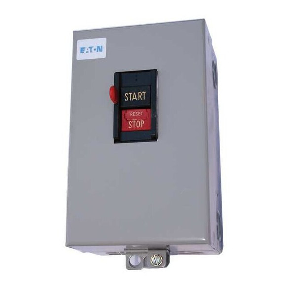 Eaton Manual Motor Starter, NEMA M-1, 3 P, 3 Phase, Push Button, 5 A B100S1CA