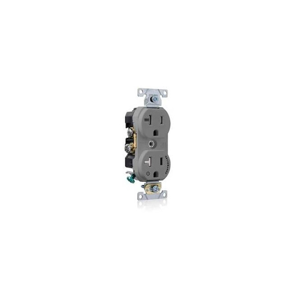 Leviton Duplex Receptacle Outlet,20A,Gray,125V TBR20-S1G