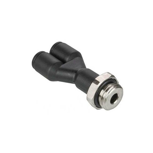 Legris Metric Push-to-Connect Fitting, Polymer, Black 3158 10 21