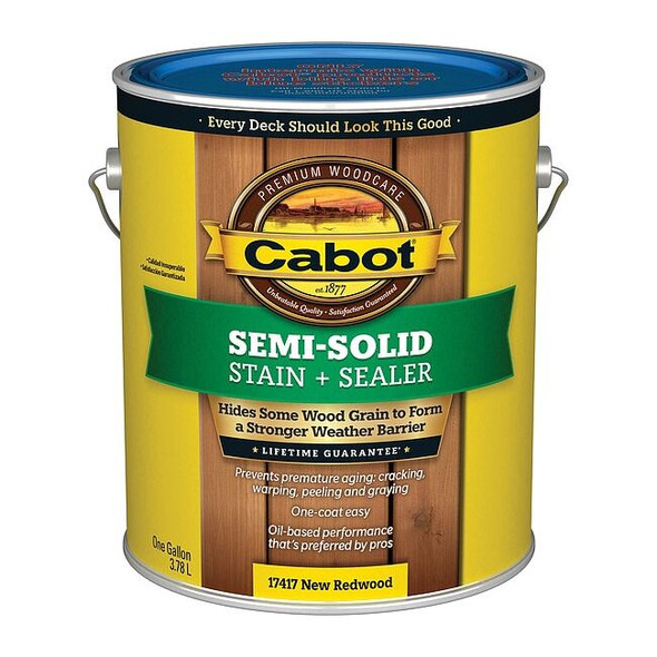 Cabot New Redwood,Semi-Solid Flat,1 gal. 140.0017417.007