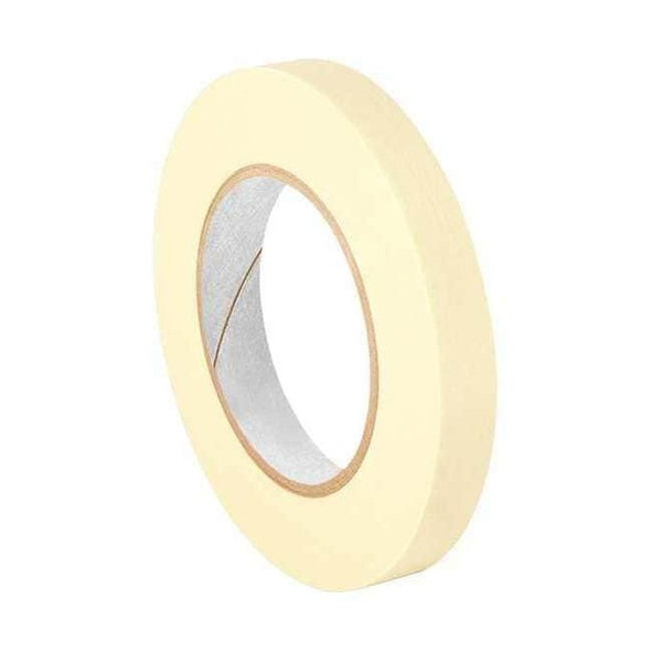 Masking Tape, 3/4 in W x 120 yd L, 4.4 mil Thick, Tan, Rubber Adhesive, 48 PK
