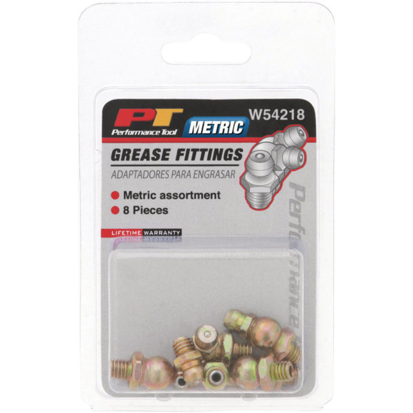 Performance Tool Metric Grease Fitting Assortment (8-Piece) W54218 578195