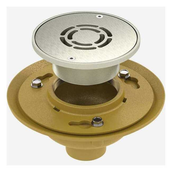 Bestcare Round Floor Drain, Nickel Bronze/Cast Iron, 2", No-Hub WHFD-6RD-2NH
