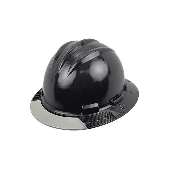 Bullard Hard Hat, Front Brim, AboveView, Black AVBKRG