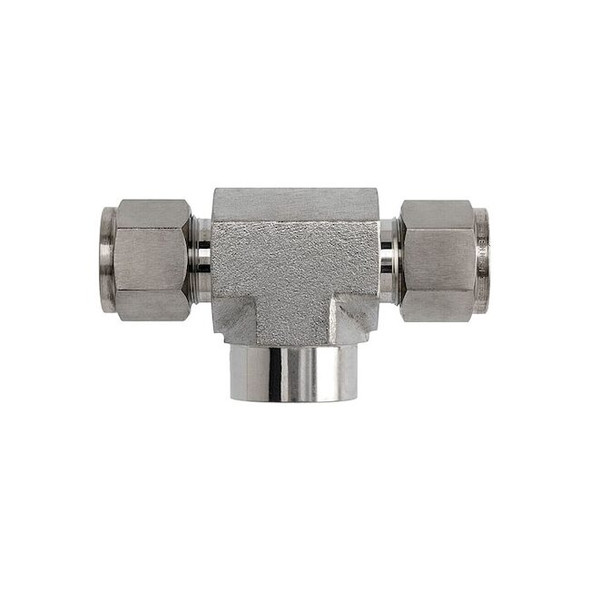 Brennan Industries Tee, SS, Comp 3/4", Comp 3/4", FNPT 3/4" N2602-12-12-12-SS