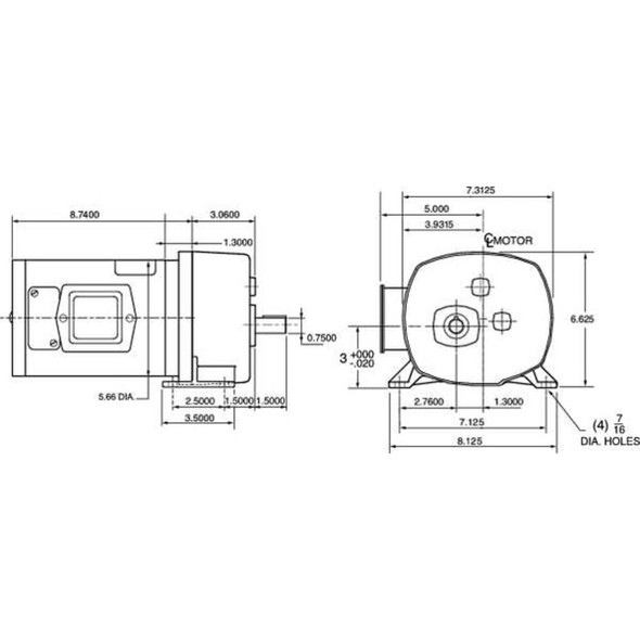 Dayton Gearmotor,63 RPM,90vdc 6Z410