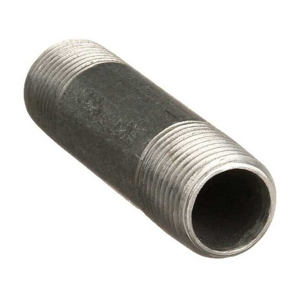 Beck 3/8" MNPT x 4" TBE Galvanized Steel Pipe Nipple Sch 40 0334525201