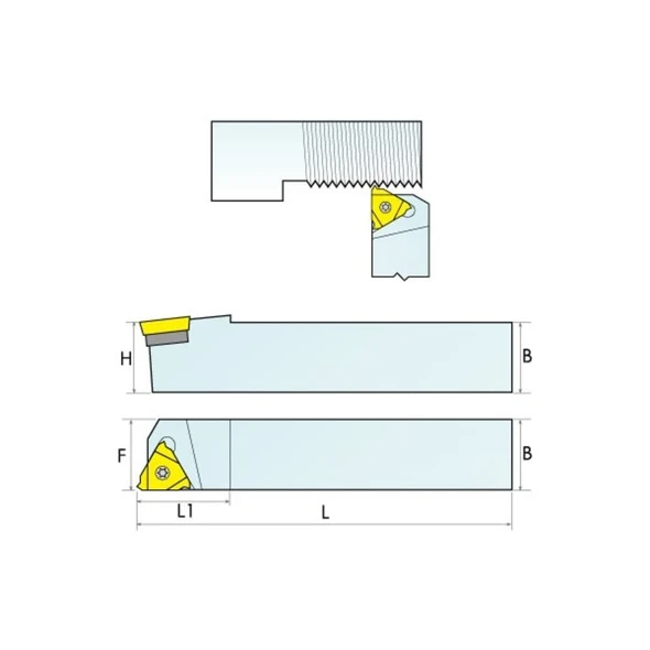 Hhip SER1000M16 External Indexable Threading Tool Holder 2301-1000