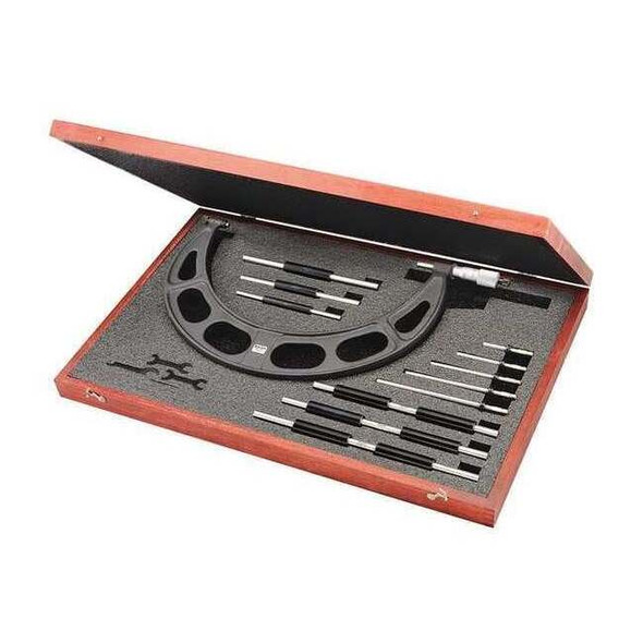Starrett Anvil Micrometer Set,6 to 12" Range 224.1GRLZ