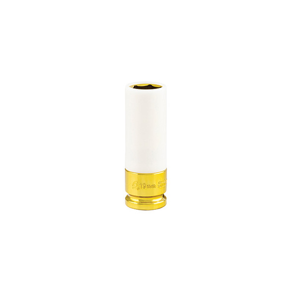 1/2" Drive, Extra Thin Wall Deep Wheel Protector Impact Socket, 19mm, Yellow 284919