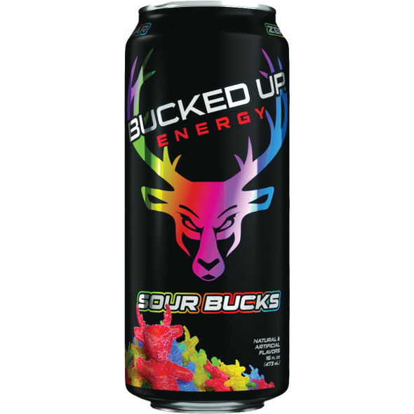 Bucked Up 16 Oz. Sour Bucks Energy Drink 3021022 Pack of 12