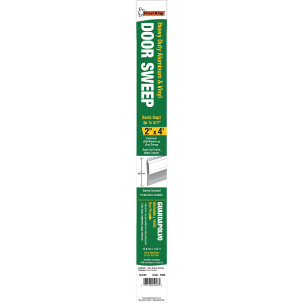 Frost King 2 In. x 48 In. Silver Aluminum Door Sweep A62-48H 132057