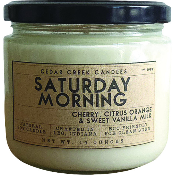 Cedar Creek Soy Wax Candle, Saturday Morning 14CNSATM