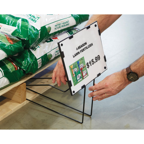 Kinter 8-1-2 In. H x 11 In. W Universal Pallet Floor Sign Holder Pack of 10 150466B-TV 991210