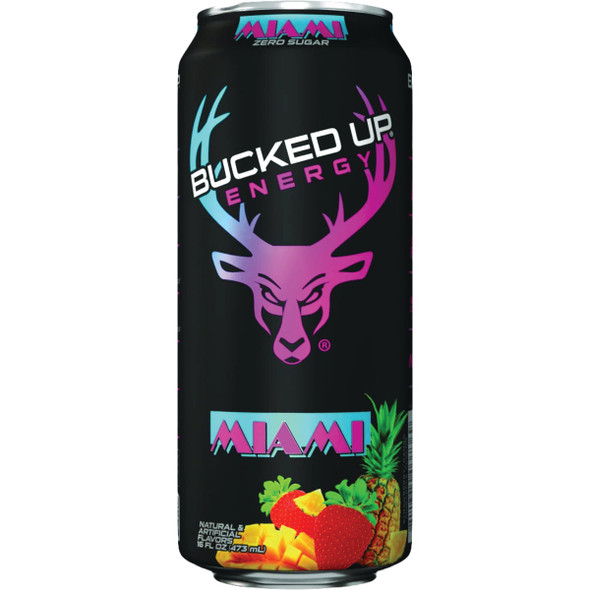 Bucked Up 16 Oz. Miami Energy Drink 3021014 Pack of 12