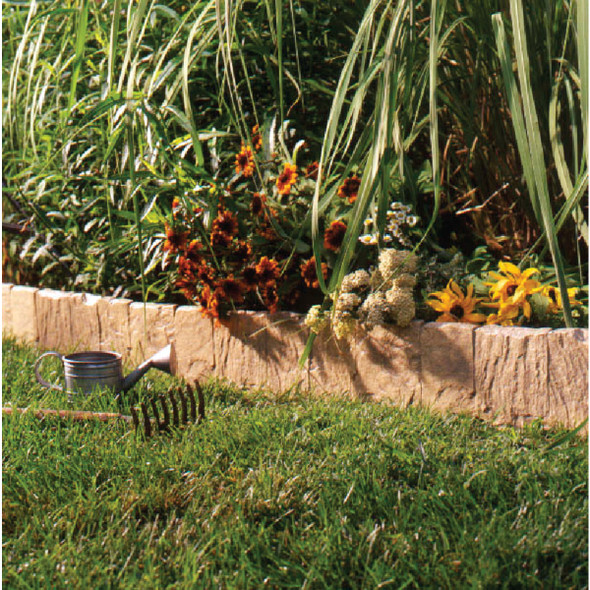 Suncast 6.5 In. H. x 24 In. L. Tan Flagstone Poly Lawn Edging (5-Pack) FSE10LT 766273