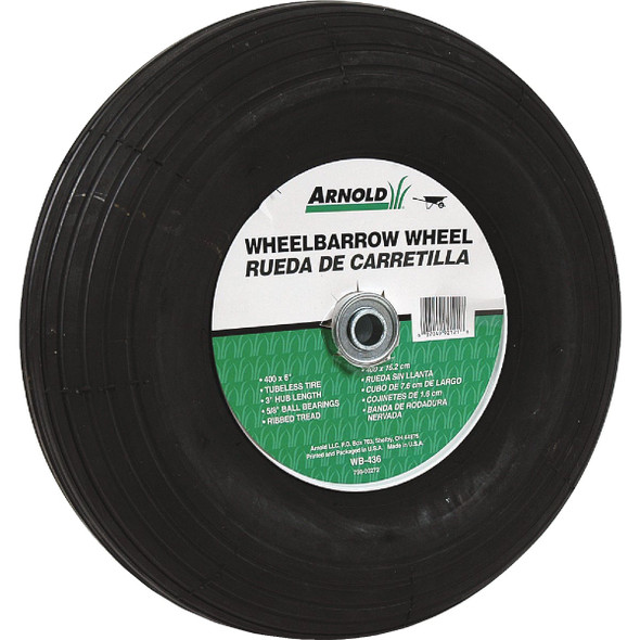 Arnold 14 x 400-6 In. Pneumatic Wheelbarrow Wheel with 3 In. Hub WB-436