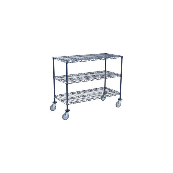 Nexel Shelf Cart 3 Shelf Nexelon 30""W x 14""D x 40""H Poly Casters 4 Swivel