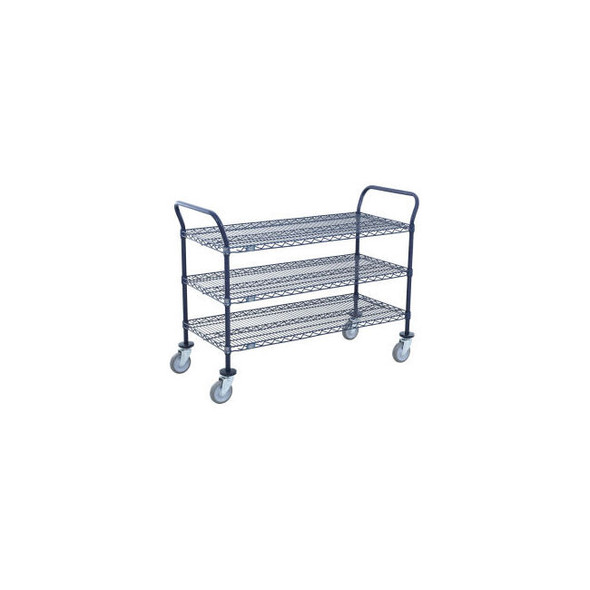 Nexel Utility Cart 3 Shelf Nexelon 54""W x 21""D x 39""H Poly Casters 4 Swivel