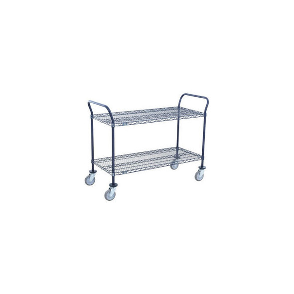 Nexel Utility Cart 2 Shelf Nexelon 54""W x 24""D x 39""H Poly Casters 4 Swivel