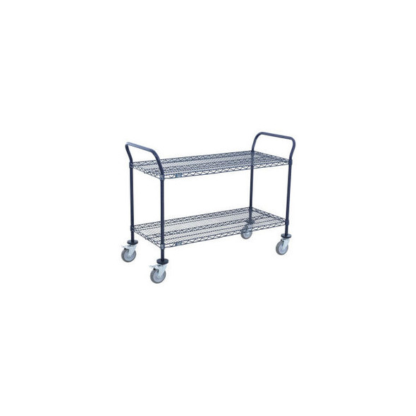Nexel Utility Cart 2 Shelf Nexelon 48""W x 18""D x 39""H Poly Casters4 Swivel2 B