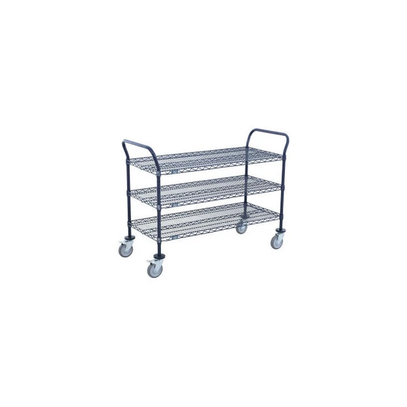 Nexel Utility Cart 3 Shelf Nexelon 24""W x 14""D x 39""H Poly Casters4 Swivel2 B
