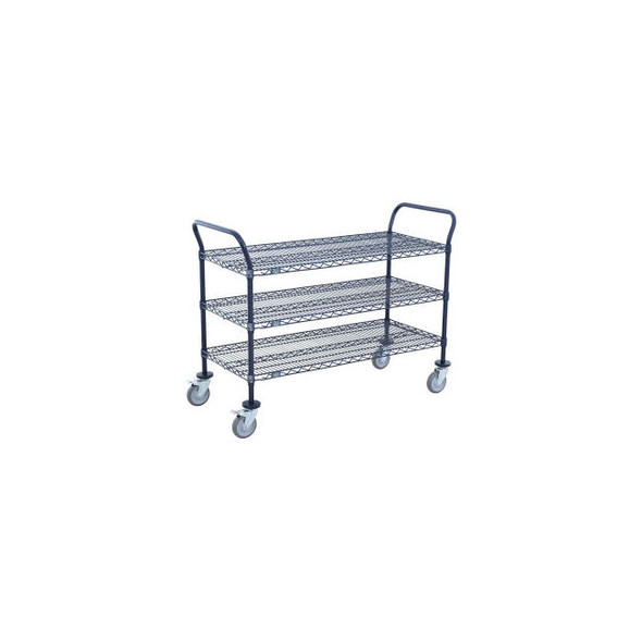 Nexel Utility Cart 3 Shelf Nexelon 48""W x 18""D x 39""H Poly Casters4 Swivel2 B