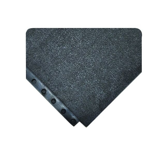 Antifatigue Mat, 3 ft L x 3 ft W, 5/8" Thickness, Rubber, Solid, Black