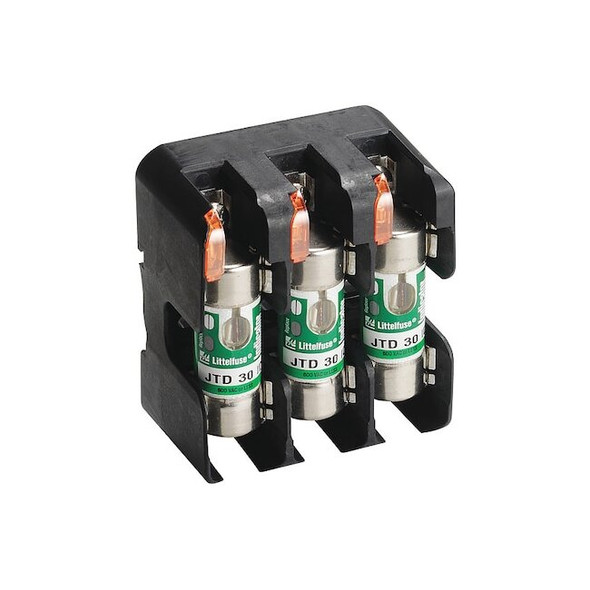 Open Fuse Block, J UL Class, 600V AC/DC Volt Rating, 2 Poles, Box Lug