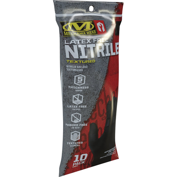 5 Mil Nitrile Gloves 10-PK (X-Large, Black) D03-05-011-010