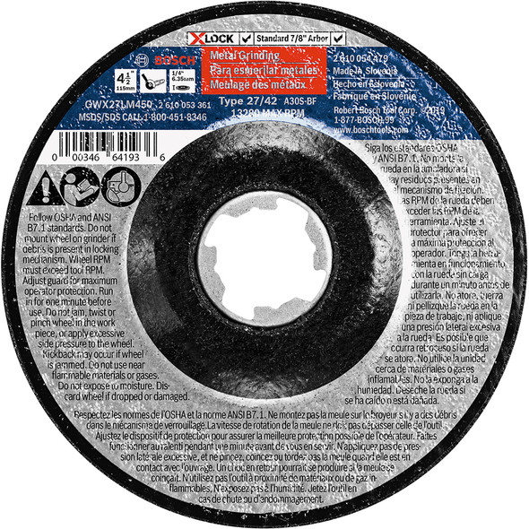 4-1/2 In. X-LOCK Abrasive Wheel GWX27LM450