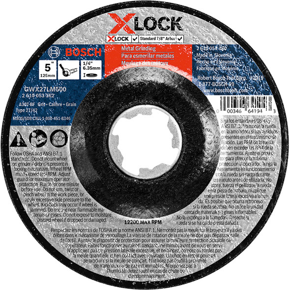 5 In. X-LOCK Abrasive Wheel GWX27LM500