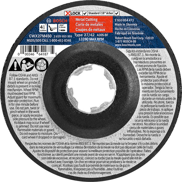 4-1/2 In. X-LOCK Abrasive Wheel CWX27M450