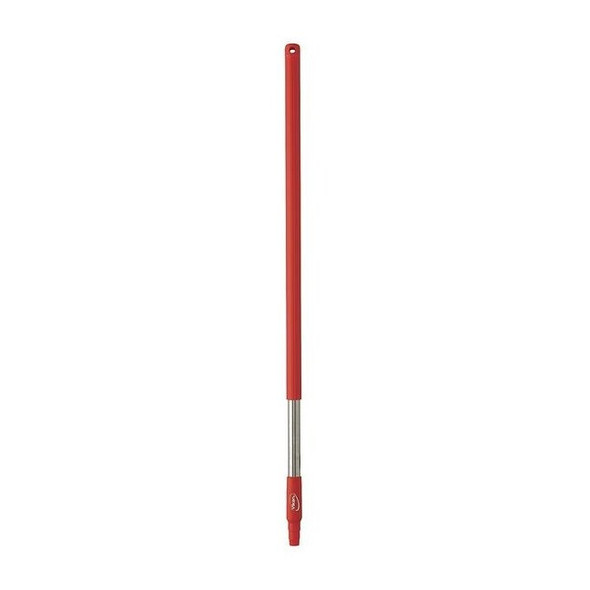 Vikan 1025mm Color Coded Handle, 1 1/4 in Dia, Red, Stainless Steel 29834