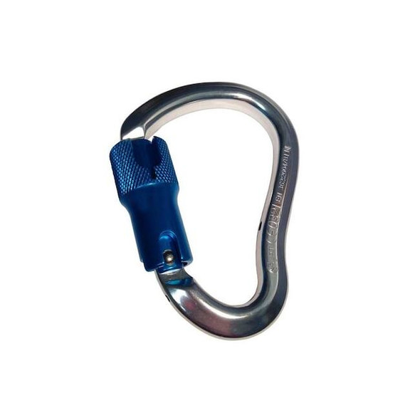 Carabiner, Twist Lock, Pear, 3/4 in Gate Opening, Aluminum, Silver