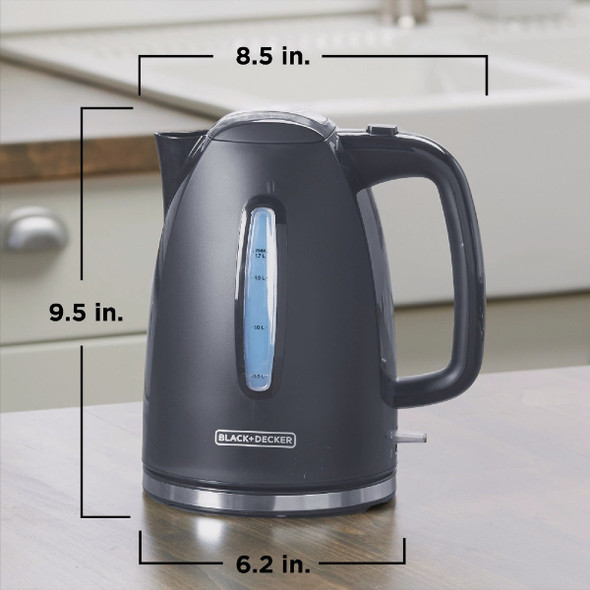 Black & Decker 1.7 Ltr. Gray Rapid Boil Electric Kettle KE1555GY 634849