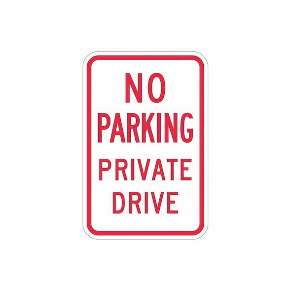 Lyle Driveway No Parking Sign,18" x 12, T1-3029-EG_12x18 T1-3029-EG_12x18