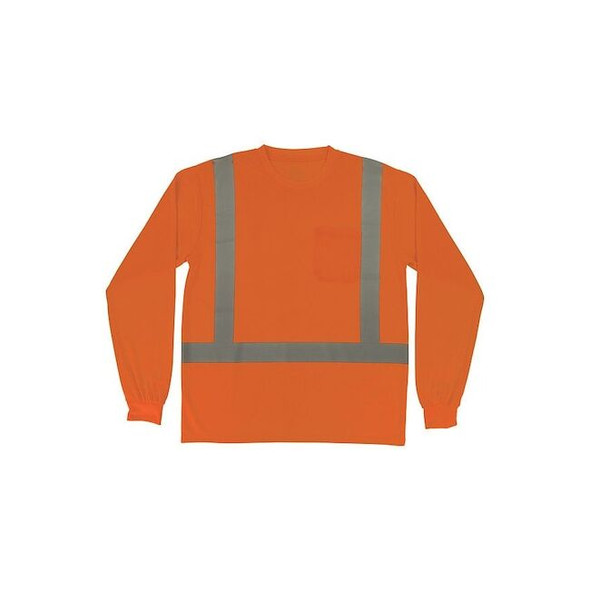 Ergodyne Hi-Vis Shirt,XL,Orange,Long Sleeve 21915