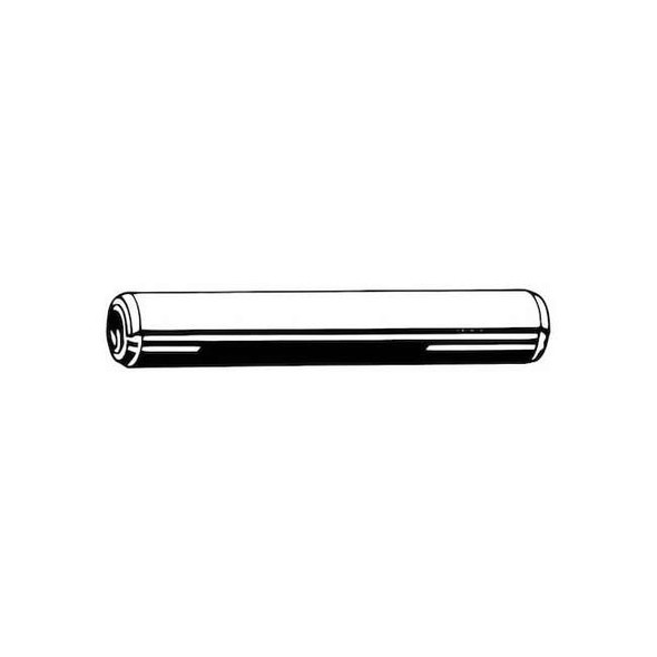 Coiled Spring Pin, 10 mm Outside Dia, 42 mm L, Steel, 10 PK