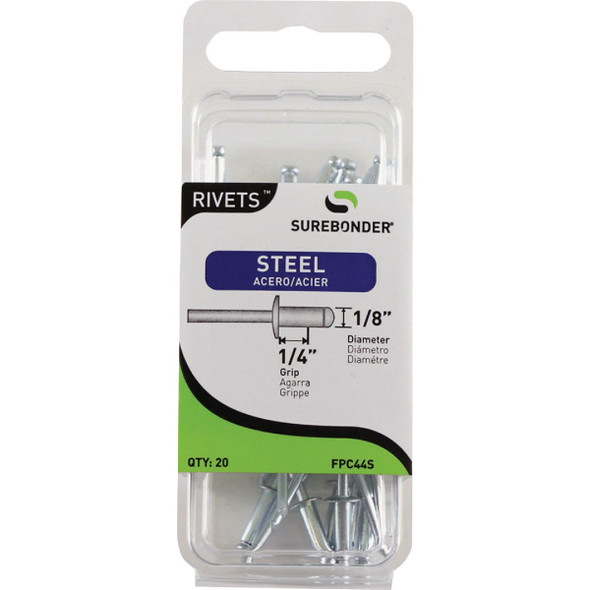 Surebonder 1/8 In. x 1/4 In. Steel Rivet (20-Pack) FPC44S