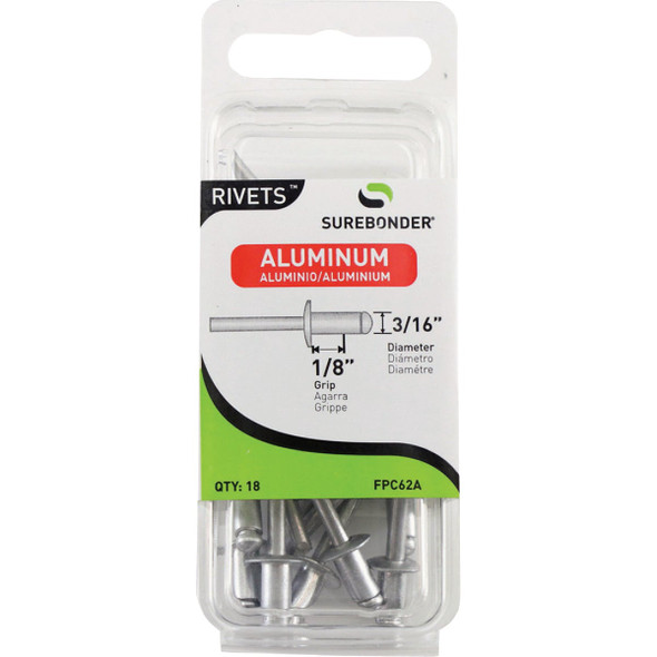 Surebonder 3/16 In. x 1/8 In. Aluminum Rivet (18-Pack) FPC62A